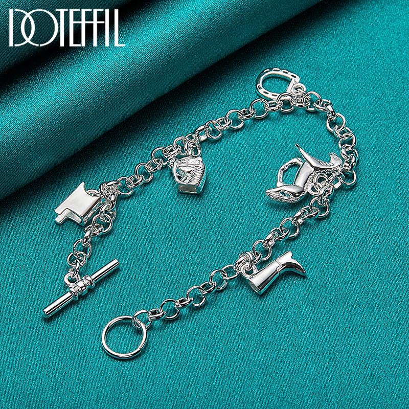 Braccialetto con ciondolo in argento, regalo per feste, gioielli romantici