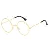 New Stylish Circular Retro Glasses Plain Eyeglasses Women Men Vintage Metal Round Frame Glasses Transparent Lens Quality