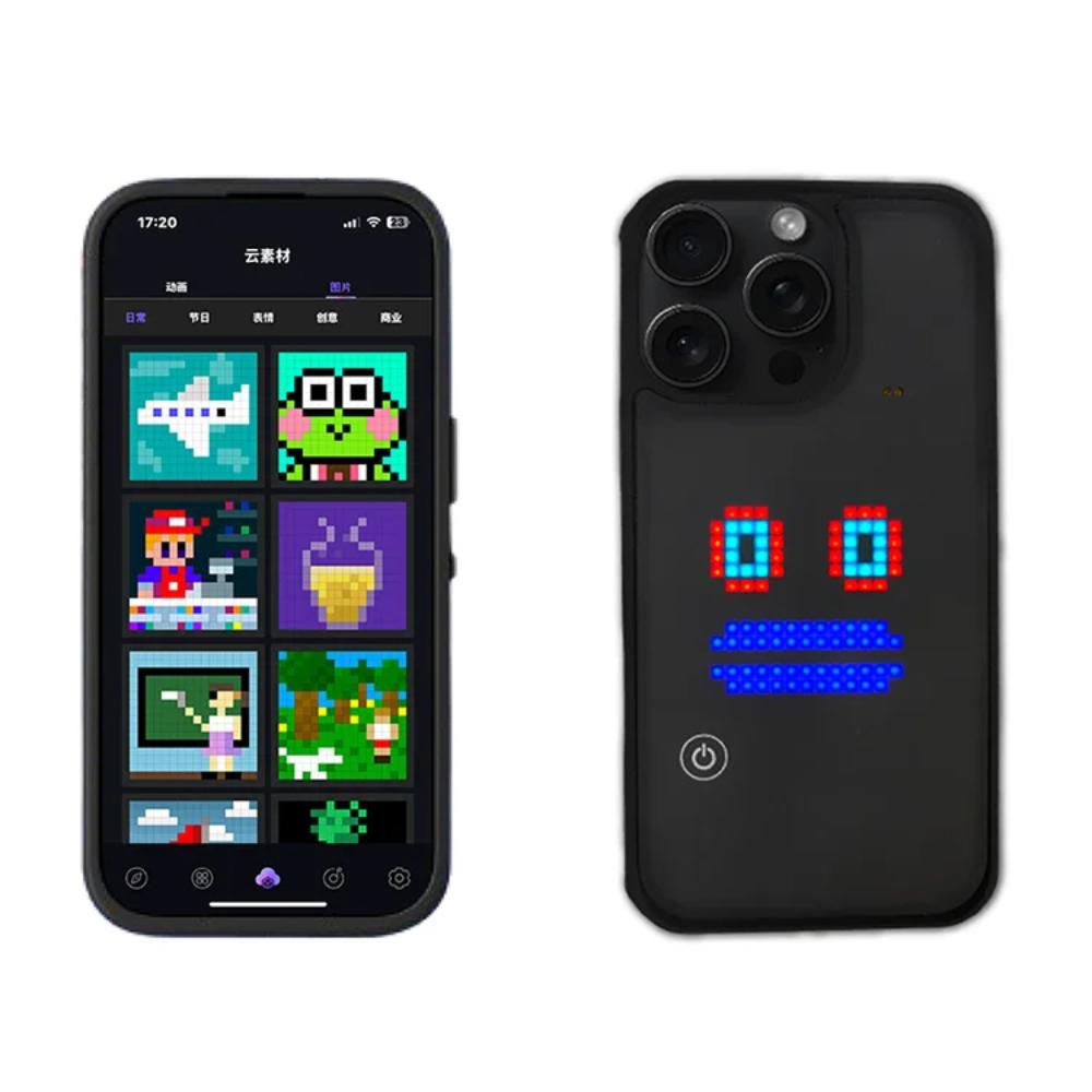 Tryb DIY Z Aplikacją Ekran Obrazkowy Etui Na iPhone 17 16 15 14 13 Pro Max Plus Smart Funkcje Etui na Telefon Anime Telefon Świecące Etui