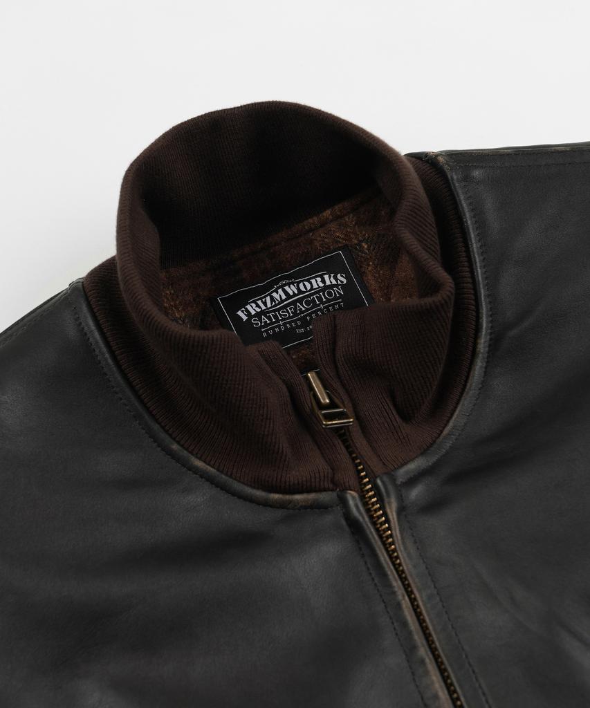 FRIZMWORKS Patina Cowhide Tanker Jacket _ Washed Brown