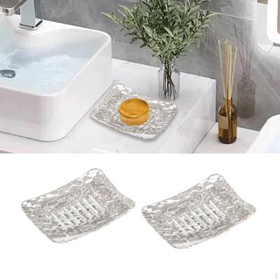 Ensemble Porte-savon de Salle de Bain, Plats Décoratifs Minimalistes, Plateau Auto-drainant, pour