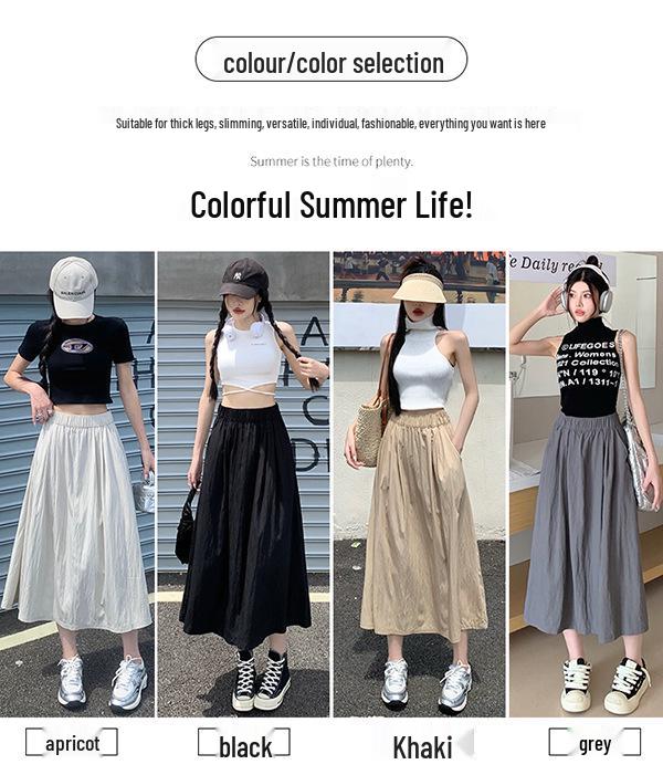 Women's Retro Pleated Mid-Length Skirt - Summer/Autumn Yamamoto Style