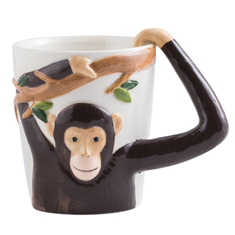 Children's Animal Cartoon Ceramic Mug - Cute Pet Design for Coffee, Milk, or Water