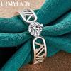 925 Sterling Silver Hollow V Zircon 7 8 9 10 Ring For Women Fashion Jewelry