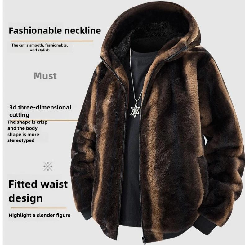 Płaszcze Zimowe Grube Ciepłe Kurtki Długi Rękaw Bluzy na Zamek Błyskawiczny Casual Sportowy Czarny Płaszcz w Panterkę z Kapturem Męski Damski Kurtka