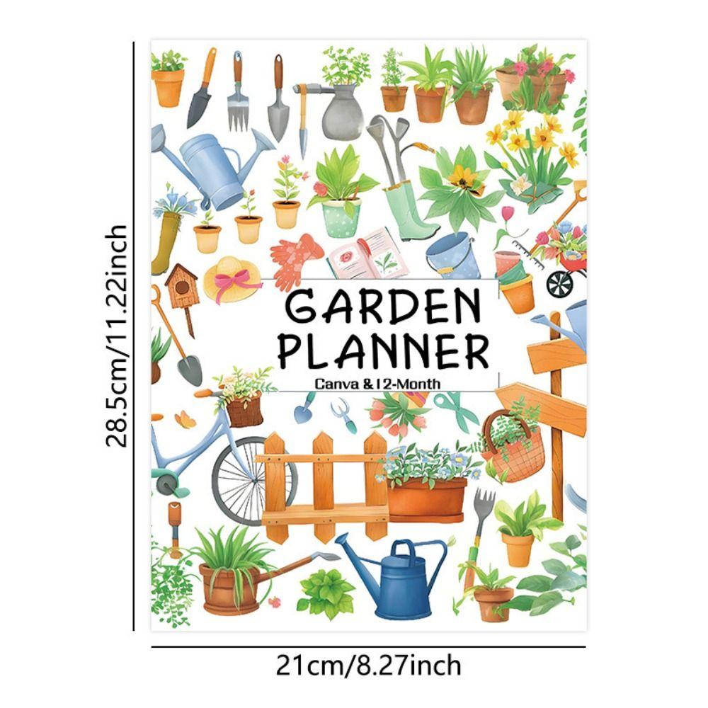Paper Floral Garden Planner Colorful Horticultural Record Plant Care Checklist  For Home Gardeners