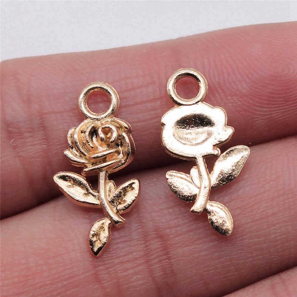 Charms Rose Lotus Pendants Wedding Jewelry Findings QC107