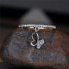 Luxury Female Crystal Butterfly Pendant Rings Gold Silver Color Engagement Ring Charm White Zircon Wedding  For Women