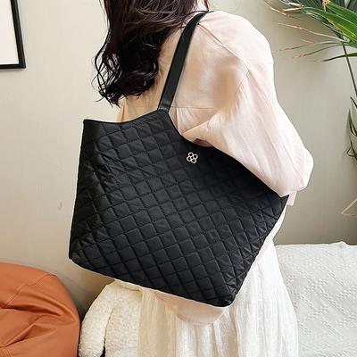 Casual Rhombus Solid Color Large Capacity Women's Bag 2025 Autumn New Women's Bag Line Shoulder Underarm Bag Tote Bag