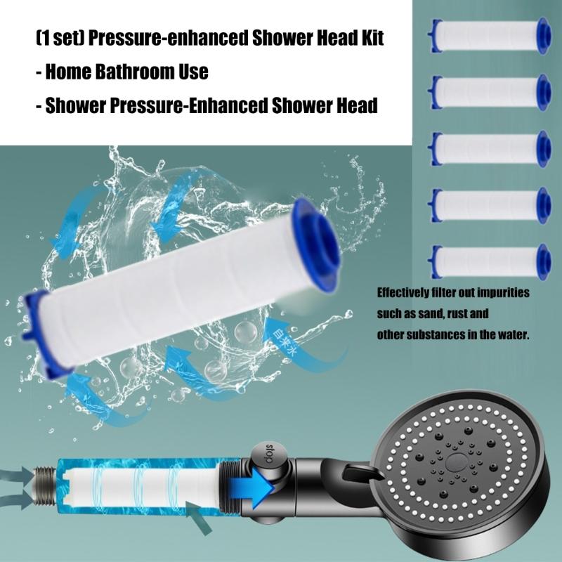 Pressures Boosting Shower Systems Regulable Sprays Models Includes Detachable Hose Nonslip Brackets 5 Filter