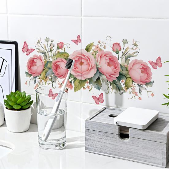 Green Potted Plants Wall Stickers Peel And Stick Floral Plants Vines Wall Art Decor for Living Room Bedroom Office