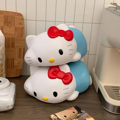 1 szt. Salon Sypialnia Biurko Model Ozdoby Kreskówka Hello Kitty Pudełko na Chusteczki Przechowywanie Papieru Prezent Urodzinowy dla Dzieci