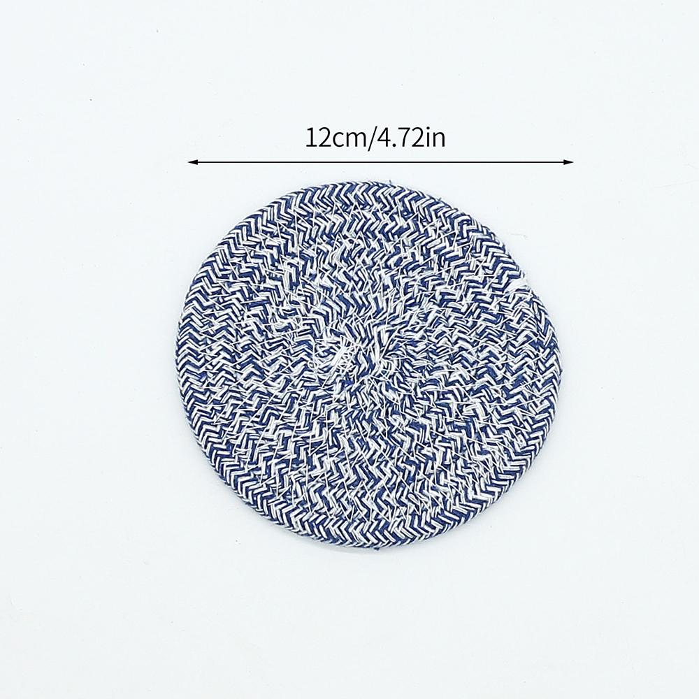 1PC Cotton Thread Cup Mat 12cm Round Coaster Knitting Table Mat Pot Holder Coffee Drink Tea Cup Woven Anti-Scalding Mat