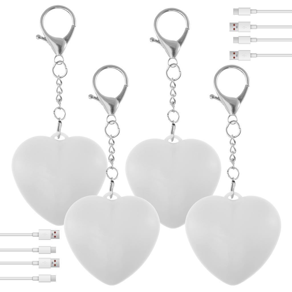 2/4Pcs Purse Glow Heart-shaped Light LED Mini Touch Sensor Handbag Lamp Bag Charms Keychains Night Light Fits Ladies Girls Gift