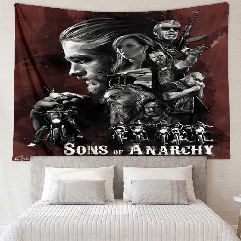 Anarchy Motorcycle Club Tapestry Hanging for Bedroom,Livingroom, Playroom,Decor Art Room Wall Tapestry Holiday and Birthday Gifts