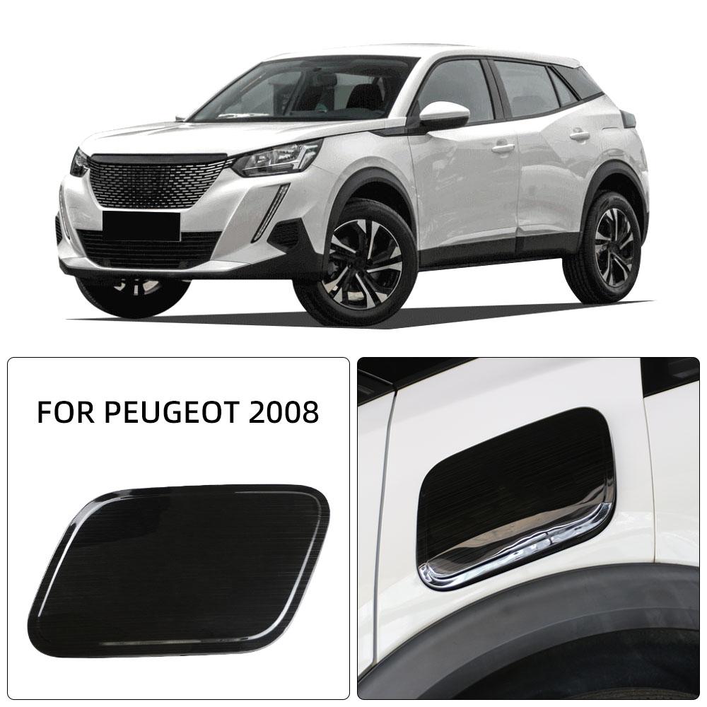 Stainless Steel Black Fuel Tank Cap Protective Cover for Peugeot 2008 2023 2022 2021 2020 Fuel Tank Decorative Sticker Protective Sequin