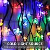 Solar String Flower Lights Outdoor Waterproof 50 LED Fairy Light Decorations for Garden Fence Patio Yard Christmas Tree, Lawn, Party