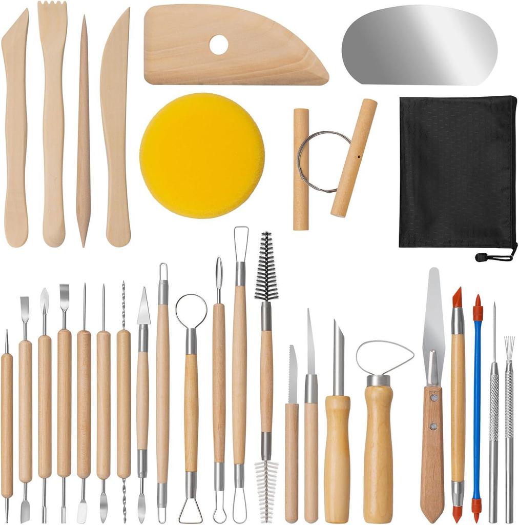 Ensemble d'outils de modelage en argile de poterie en cinq pièces pour sculpture DIY