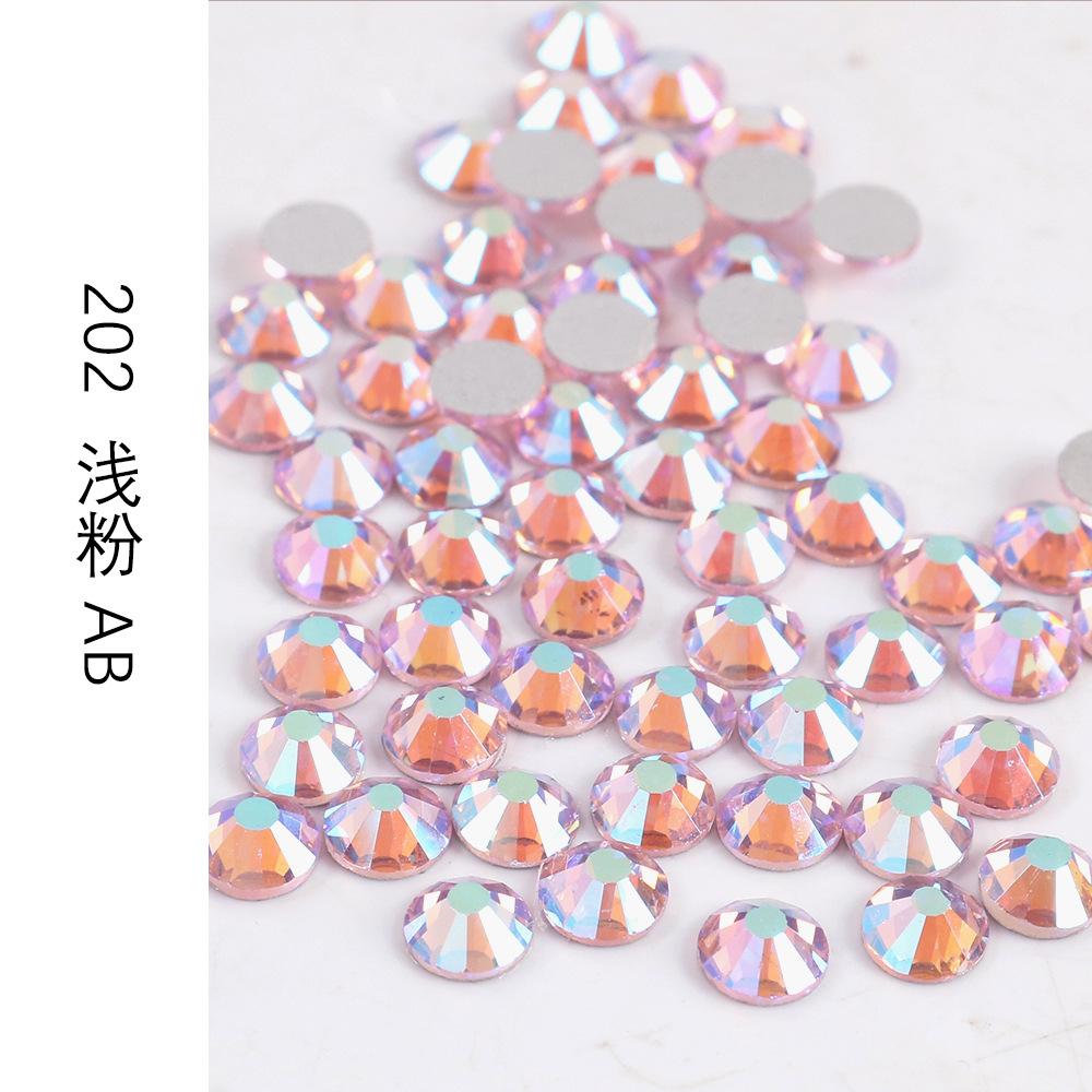 Ss3-Ss30 Strass Ab Colorés Verre Fond Plat Strass Diamant Cristal Coloré Rond Autocollant Manucure Diy Diamant