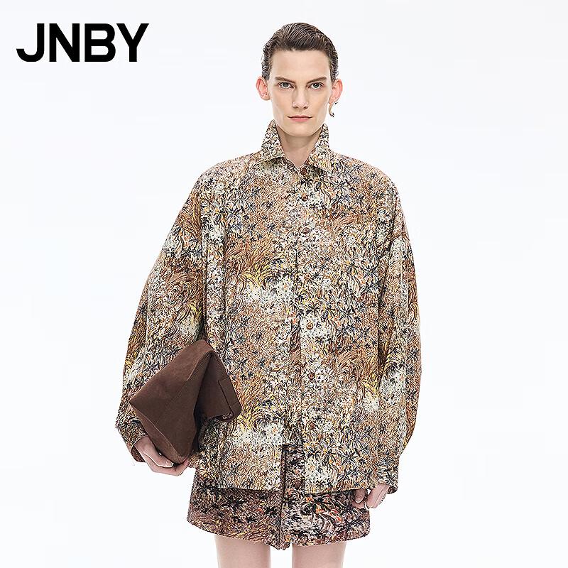 JNBY 2025 Autumn New Loose Cotton Long Sleeve Printed Shirt