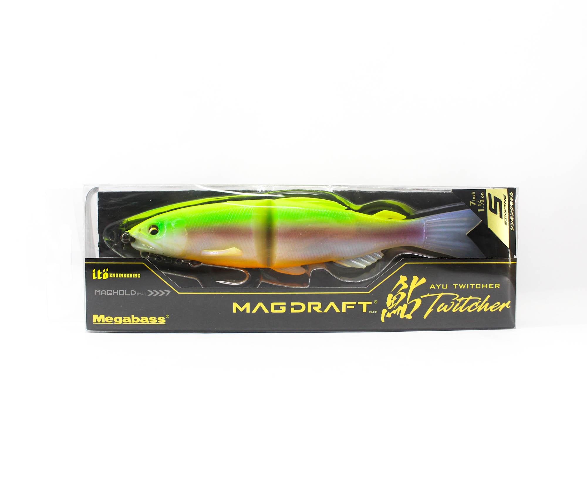 Megabass Soft Lure Mag Draft Ayu 7 Inch Sinking Lure Ghost Chart Back (4866)