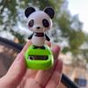 Car Ornament Solar-Powered Panda Dashboard Nodding Toy Car Interior Decoration with Swing Head Cute Car Dashboard Accessory Fun Gift for Car Lovers