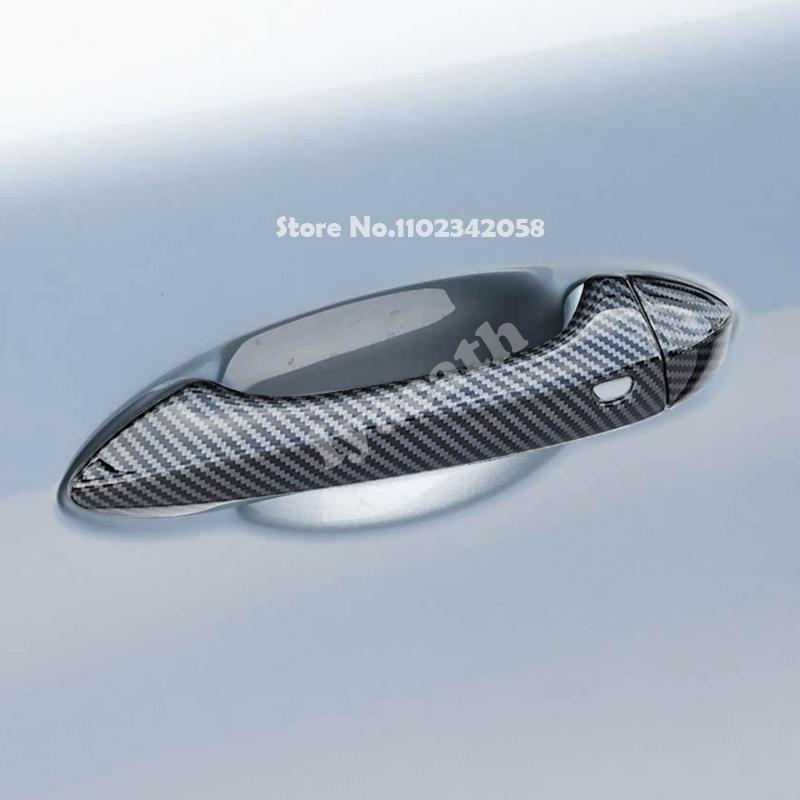 For MG 4 MG4 EV 2025 2026 ABS carbonfiber black Exterior door handle bowl cover  charge panle rearview mirror cover Accessories