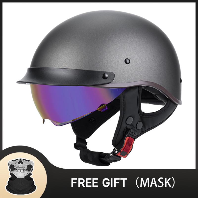 

Яркий черный электрический велосипедный шлем Four Seasons мотоциклетный открытый шлем с полушлемом для скутера и велосипеда шлемы с темными линзами XXL