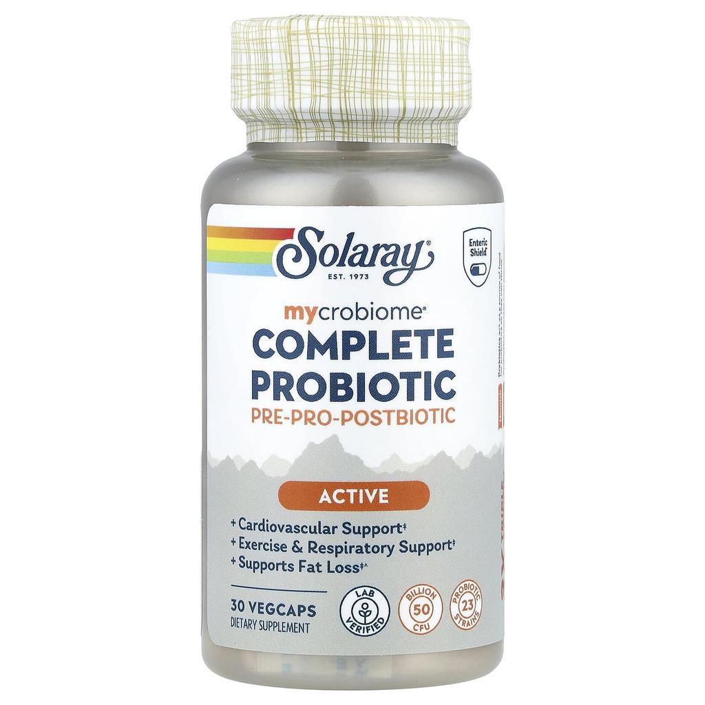 SOLARAY Mycrobiome®, Complete Probiotic, Active, 30 Veggie Capsules