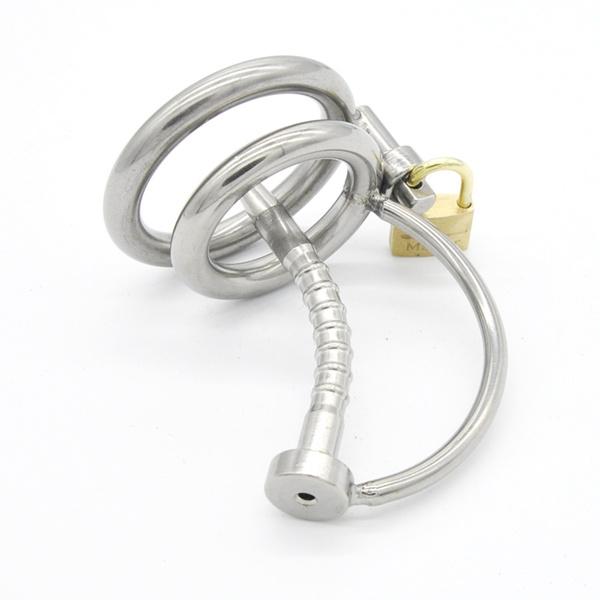 Stainless Steel Male Ring Cage Virginity Lock