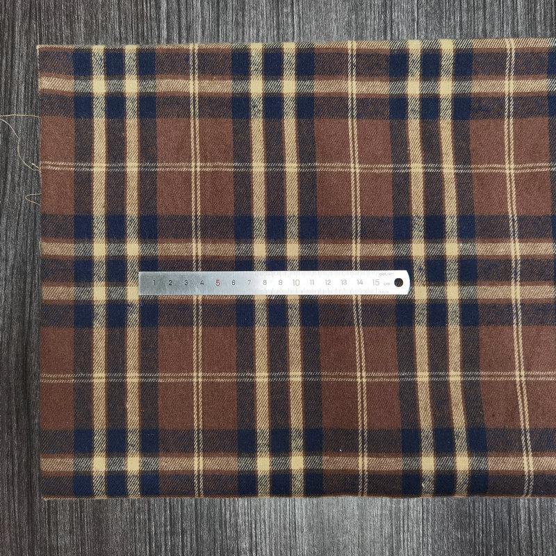 Spot Color-Woven Plaid Jacquard Fabric for Children's Autumn/Winter Brushed Polyester-Cotton Shirts