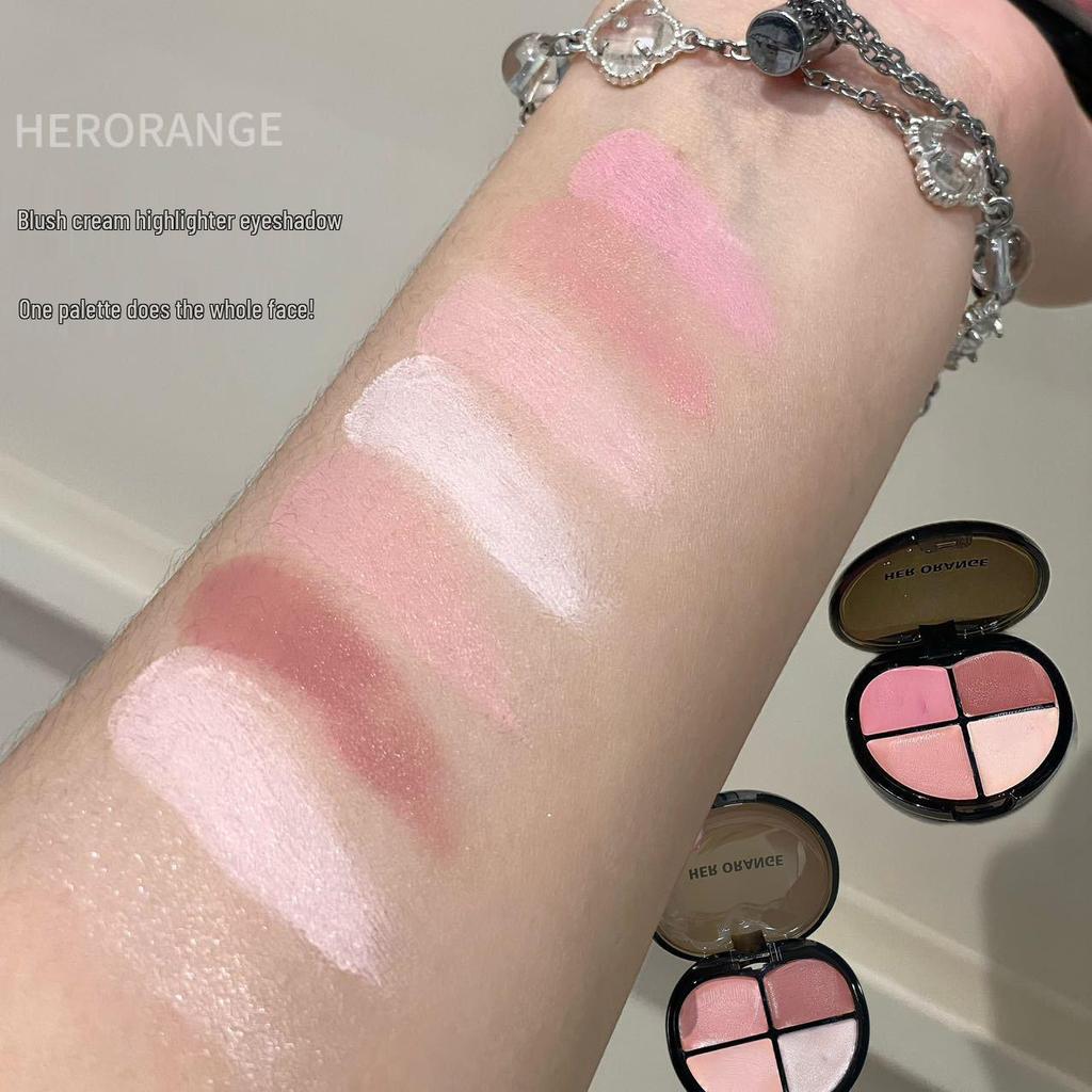 HERORANGE Sweet Melting Fantasy Blush & Highlighter: Enhance Complexion, Contour, and Brighten Naturally.