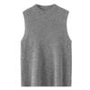 Pure Cashmere Slim-Fit Sleeveless Turtleneck Vest for Autumn/Winter