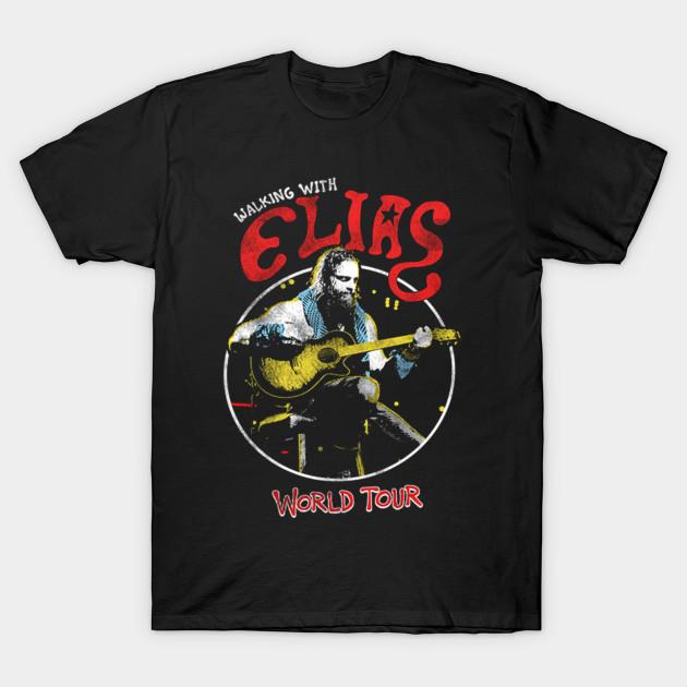 Мужская черная футболка с принтом Walk With Elias World Tour Печать на бумаге для трансфера без вырезания Хлопковая футболка S
