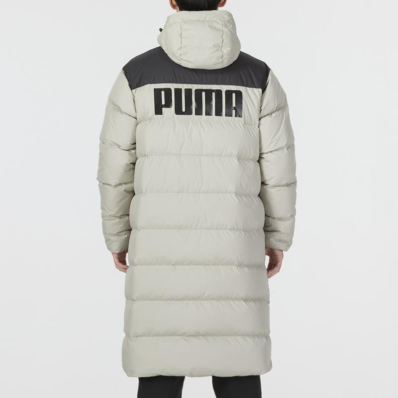 Puma Long Hooded Down Jacket Sport Casual Warm Windproof Outerwear Men Coats Grey 849985-68