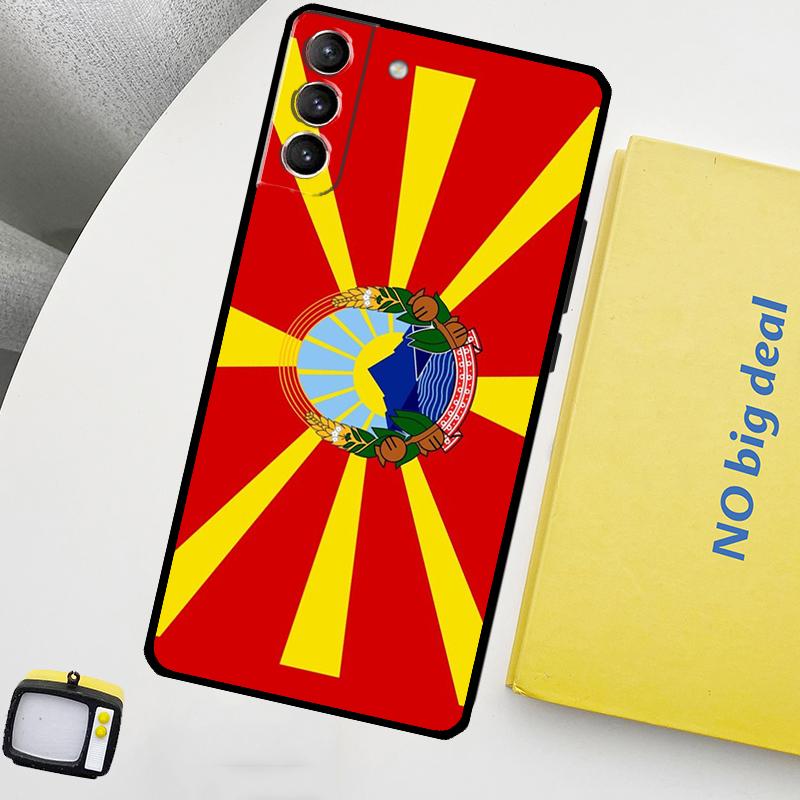 

Чехол-книжка для паспорта Македонии для Samsung Galaxy S22 Ultra S23 FE S9 S10 Note 10 Plus Note 20 Ultra S20 S21 FE Galaxy S21
