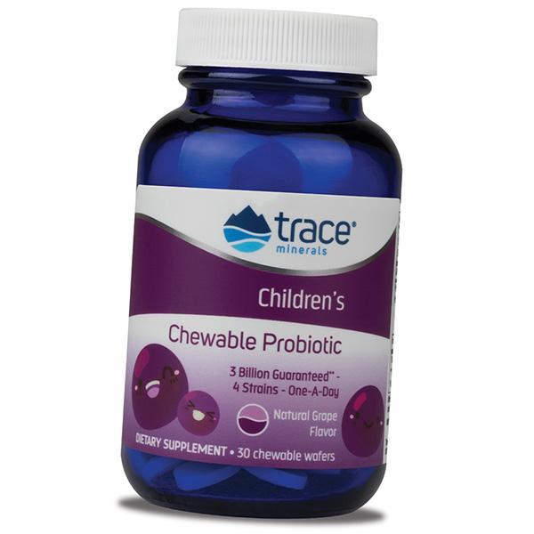 

Детский жевательный пробиотик, Children s Chewable Probiotic, Trace Minerals 30таб Виноград (69474002) 30tab Grape