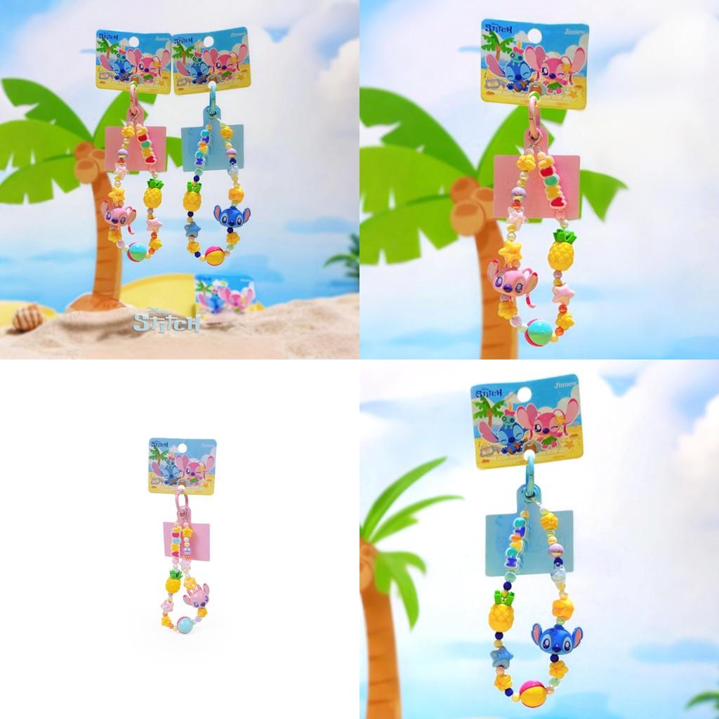 Stitch Summer Beach Series Resin Phone Pendant Keychain For Kids And Teens