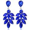 Elegant Leaf Dangle Earrings With Water Dazzle Crystals For Women Wedding Jewelry