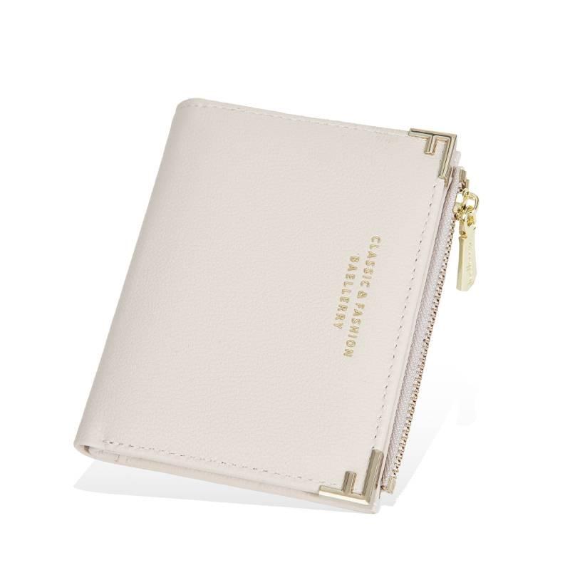 Simple Short Wallet For Women Pu Leather With Antitheft Zipper