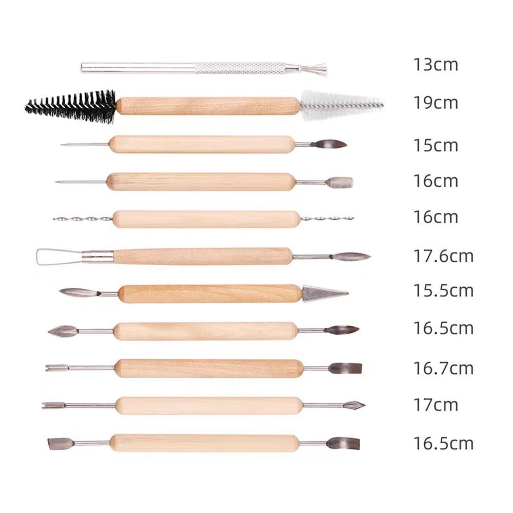 11-Piece Cross-Border Pottery Tool Set with Carving Knives and Clay Sculpting Tools