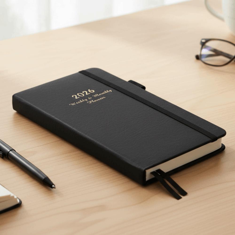 Hardcover 2026 Weekly Plan Notebook Convenient Schedule Writing Diary Weekly Monthly Planner  Daily