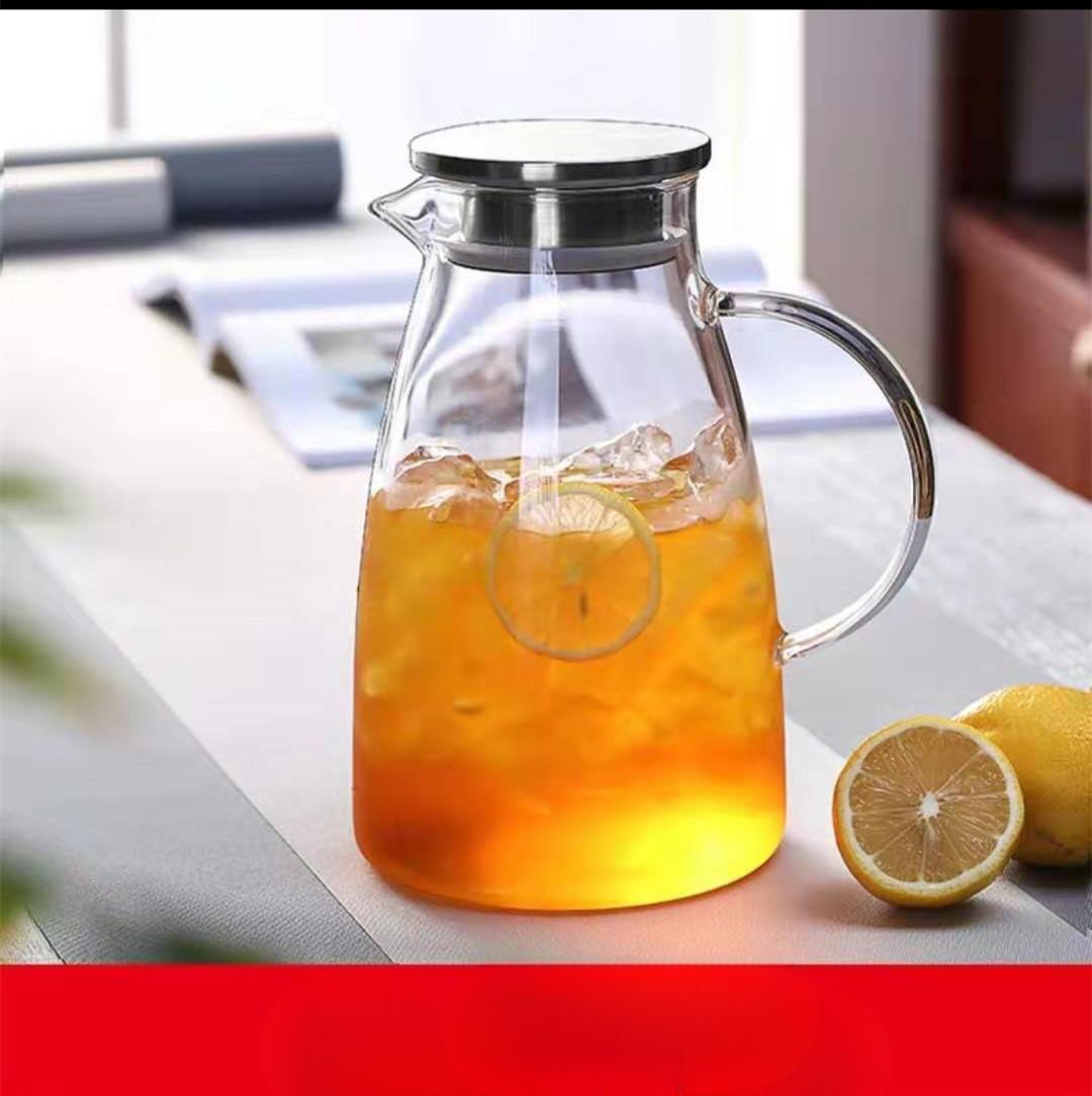 

Бытовой прозрачный стеклянный чайник для холодной воды стальная крышка большая емкость кувшин для сока и напитков многостильный стеклянный кувшин для холодной воды белый открытый кувшин-пингвин t 1500ml