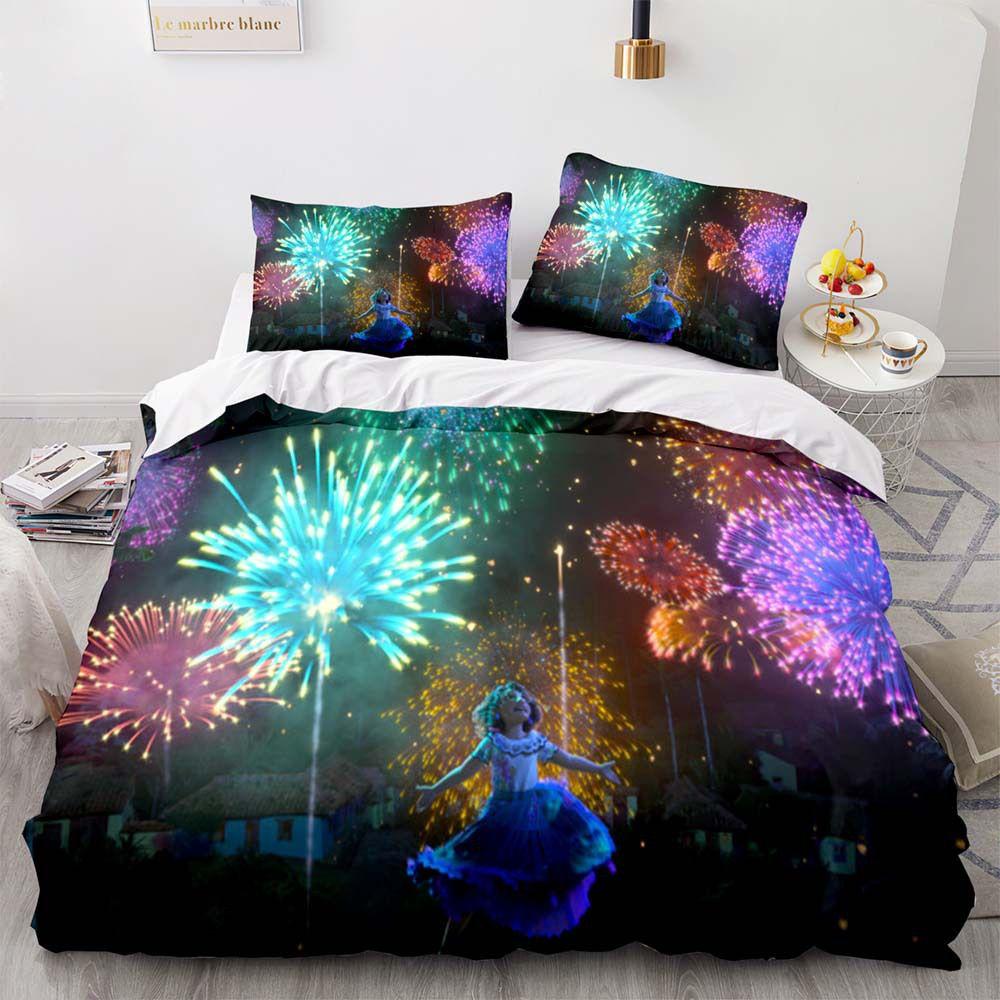 Disney Encanto Cartoon Print 2/3-pcs Bed Set Soft Bedding Set Cover