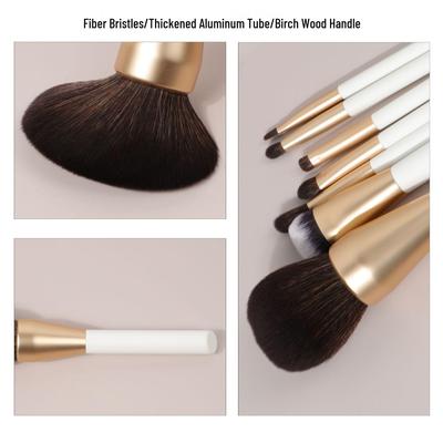 Set di 10 Pennelli da Trucco: Pennelli per Ombretto, Eyeliner, Blush, Contouring, Blending, Highlight e Ombretto per il Naso