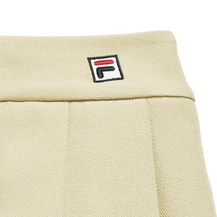 Fila Solid Color Casual Pleated A-Line Skirt Women Skirts Light-Beige F11W248309F-LK