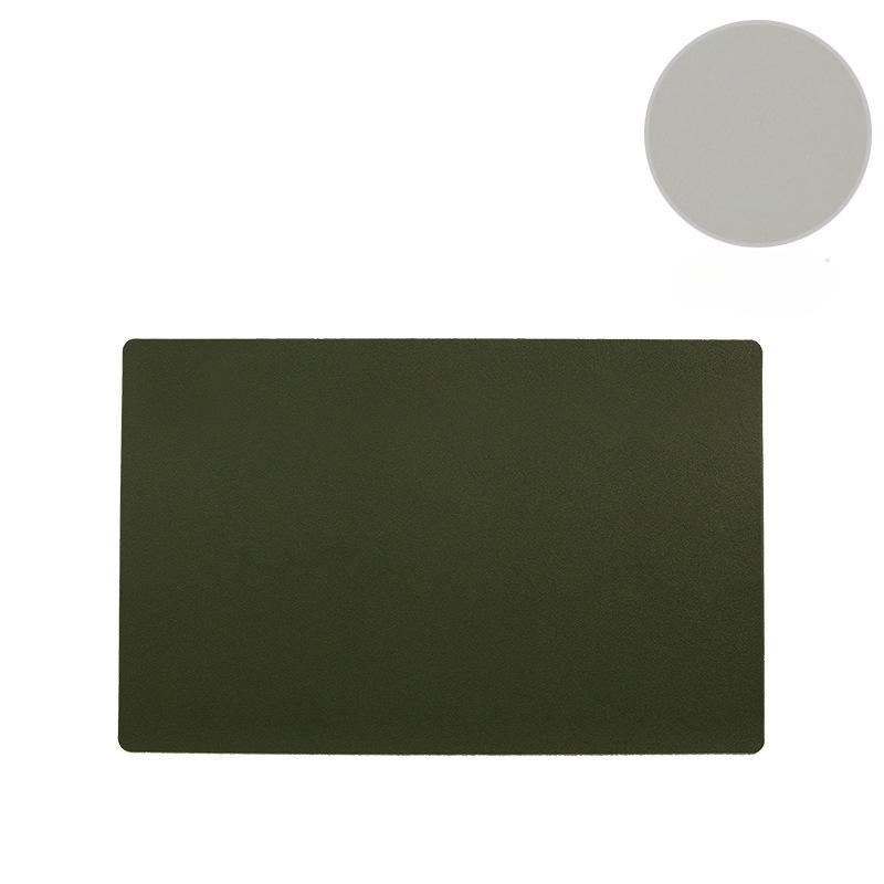 Double-Sided Solid Color PU Leather Placemat Waterproof Oil-Proof Disposable Western-Style Placemat Solid Color Household PVC Anti-Scald Placemat