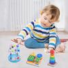1 Set Wooden Educational Toy Kit with Xylophone Block Stacking Clock Rainbow Stacker Bead Maze Tangram Caterpillar Number Alphabet Learning Board Toy