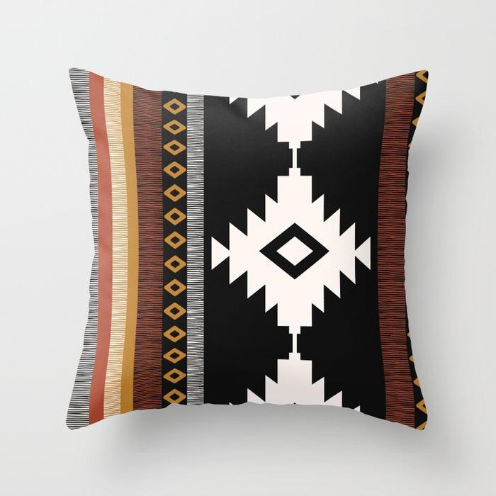 Nordic Simple Black and White Geometric Pillowcase Casual and Fashionable Fabric Home Bedside Sofa Waist Cushion Cover
