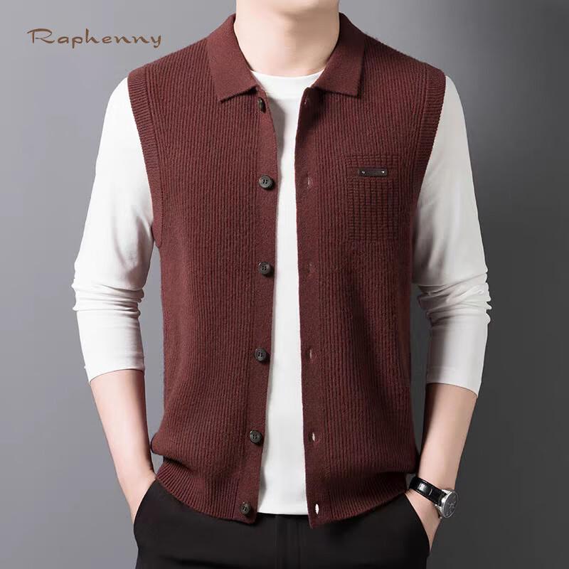 

Мужской повседневный шерстяной жилет с отложным воротником Raphenny 3XL